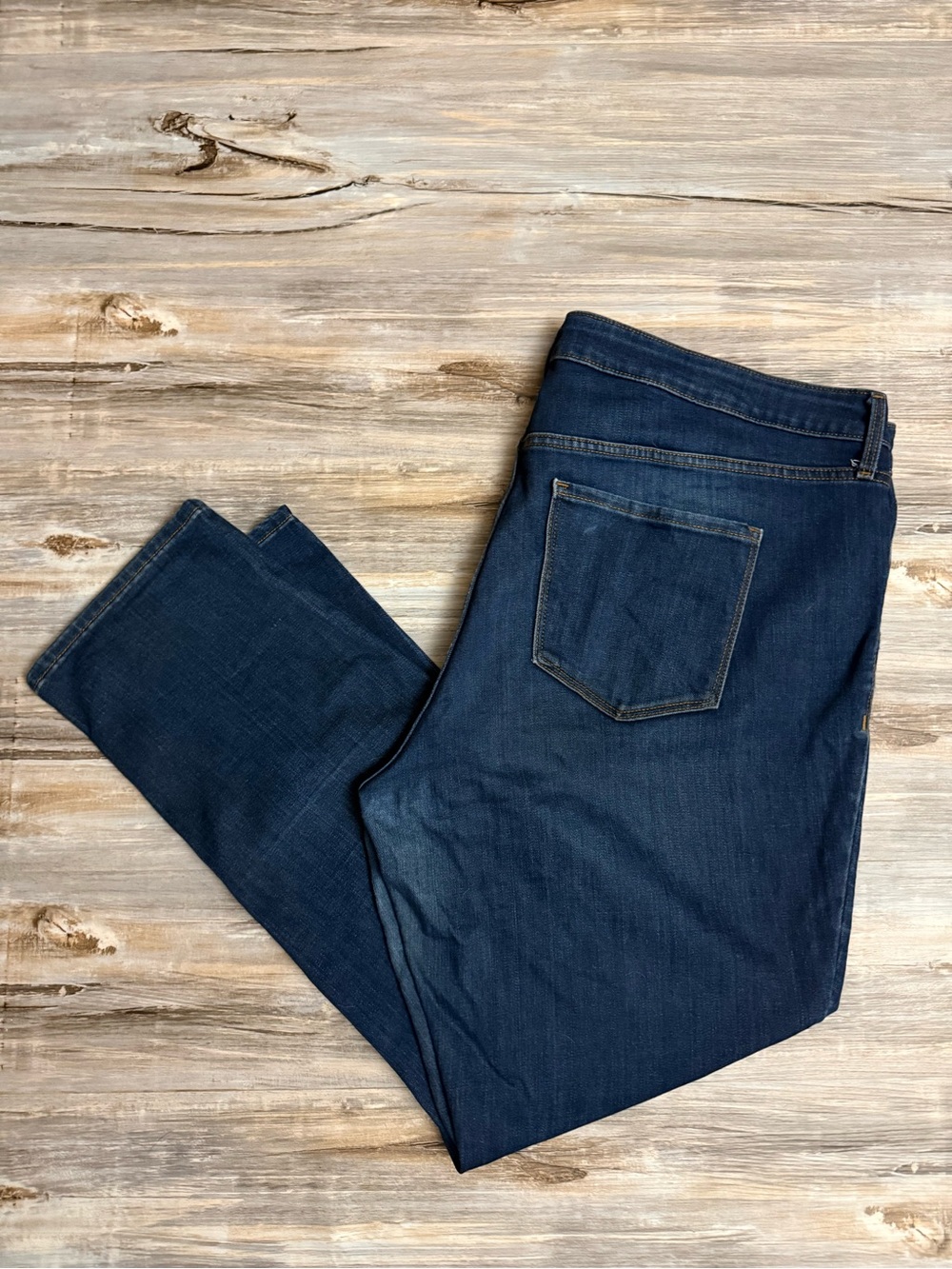 Old Navy Jeans Women’s 16W Power Slim Straight Dark Blue Stretch